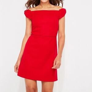 Vineyard Vines Off The‎ Shoulder Ponte Mini Dress Red Velvet Size 2